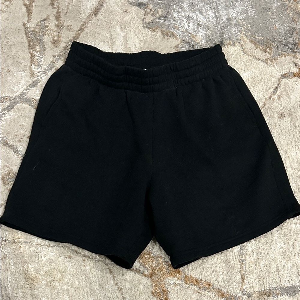 black sweat shorts
